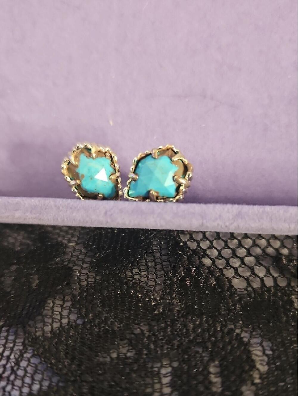 Kendra Scott Turquoise Faceted Stone Stud Earrings